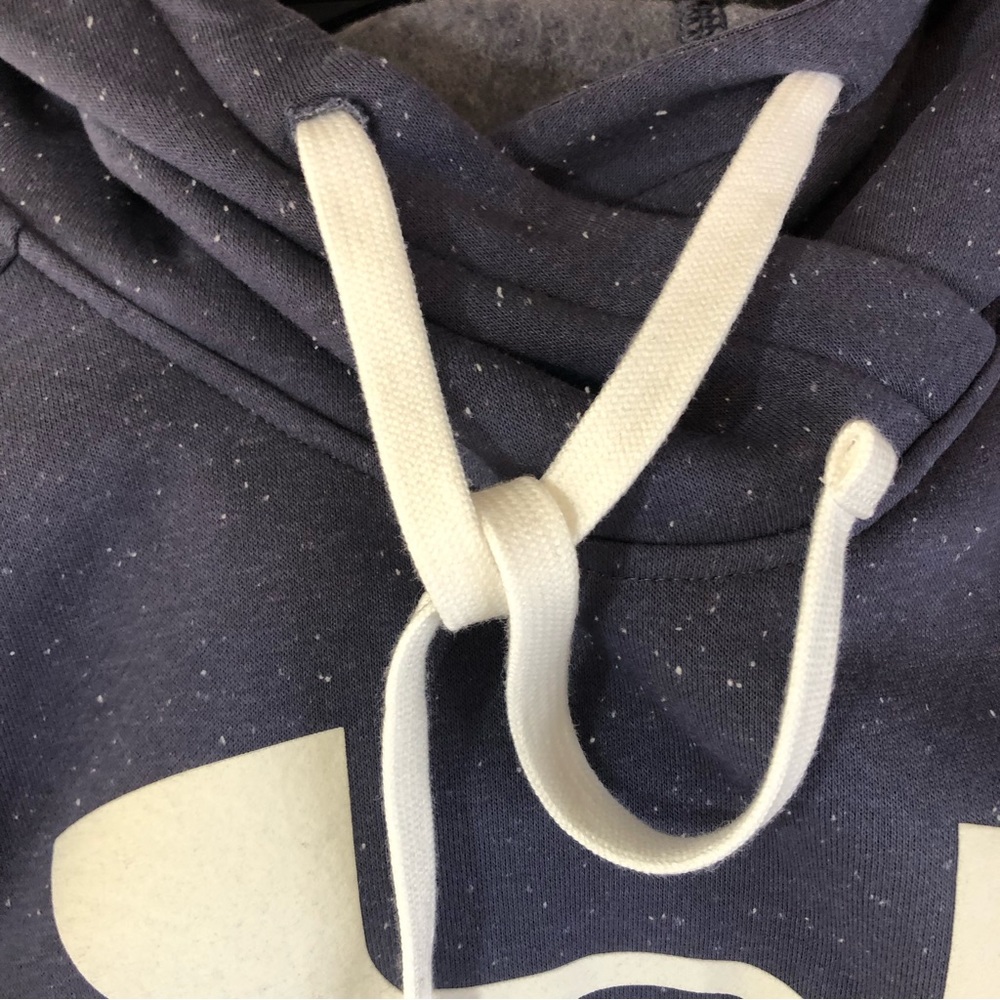 Under Armour Women’s 2X Hoodie Blue Speckled Logo Pullover Tempered Steel White - Picture 4 of 4